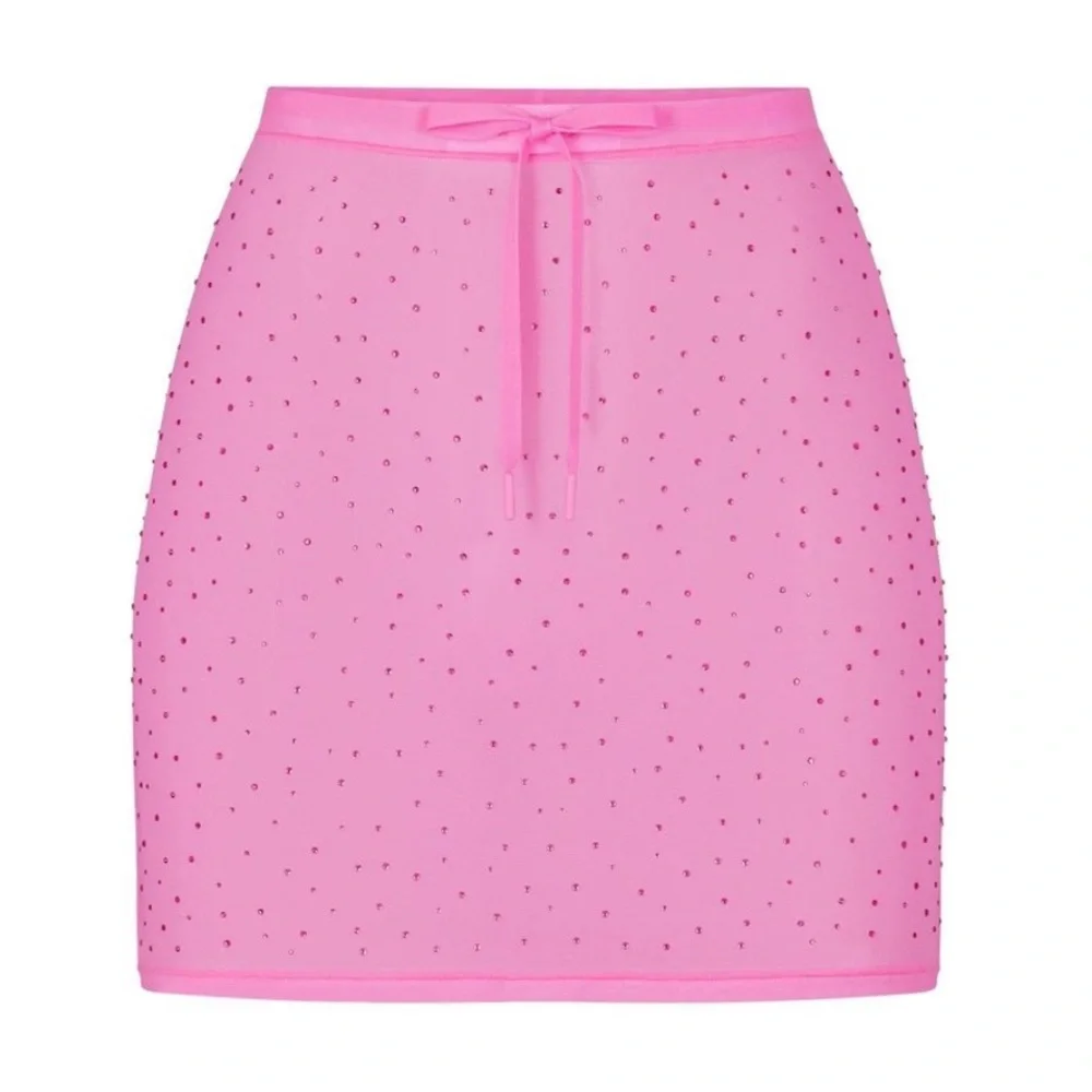 Sw5. Skims mesh rhinestone coverup mini skirt nwt Taffy pink size 4x 💖nwt